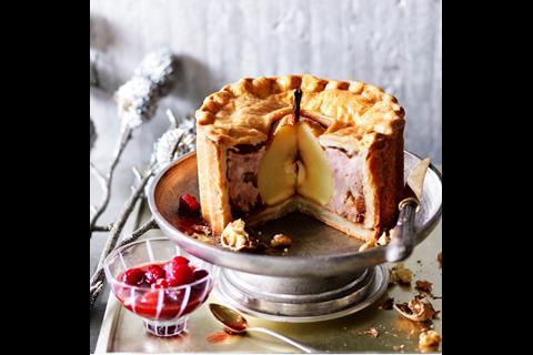If you’re looking for the wow factor M&S hopes this whole-baked pear and stilton pork pie will provide a talking point. In a similar vein to Heston Blumenthal’s hidden orange in a Christmas pudding for Waitrose a few years ago, it takes Christmas cuisine